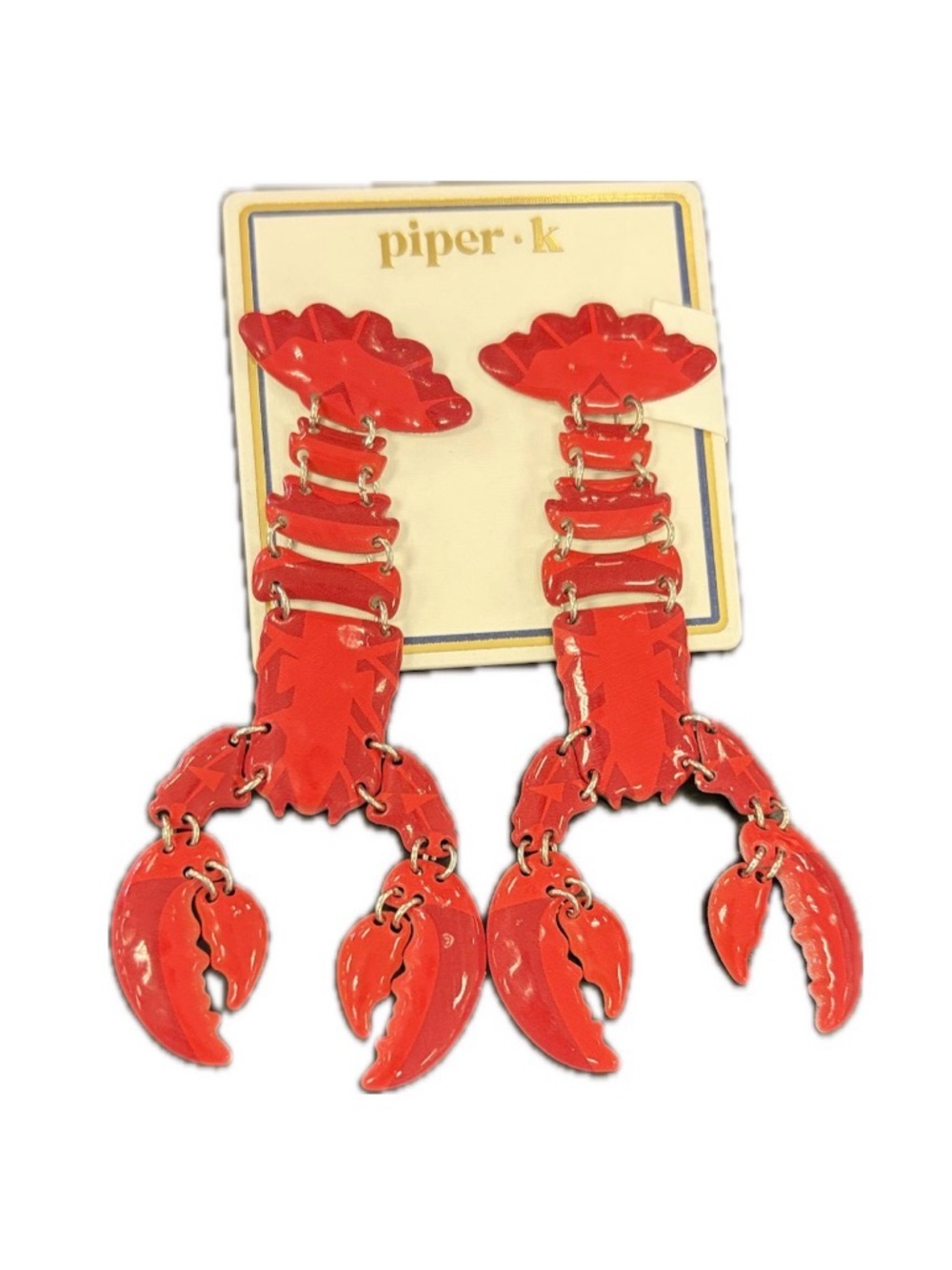 NWT ⚜️🦞⚜️ Piper K Articulated Lobster Statement Earrings